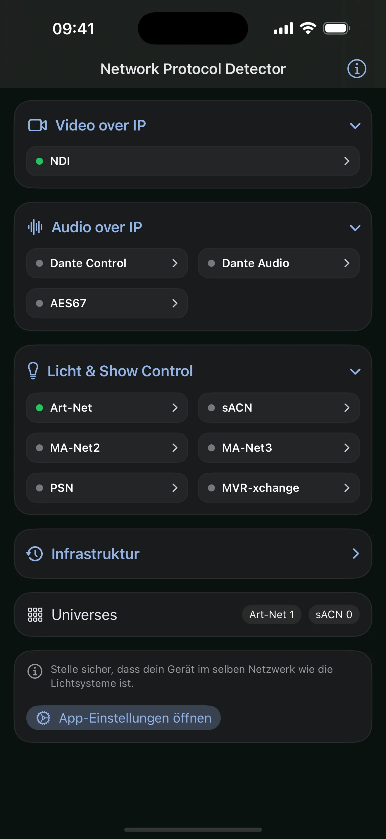 AV Toolkit Protokolldetektor im iOS Simulator